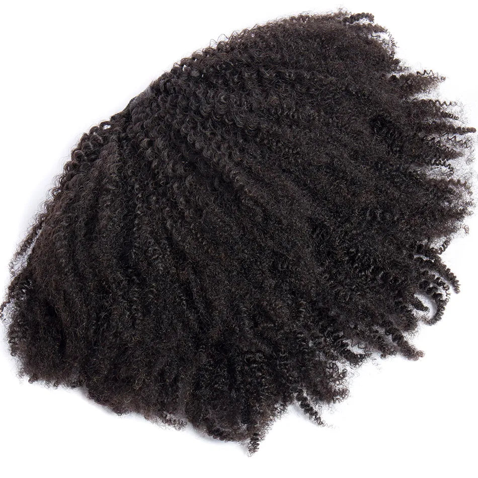 Human Hair Extensions Mongolian Kinky curly Hair Pieces.