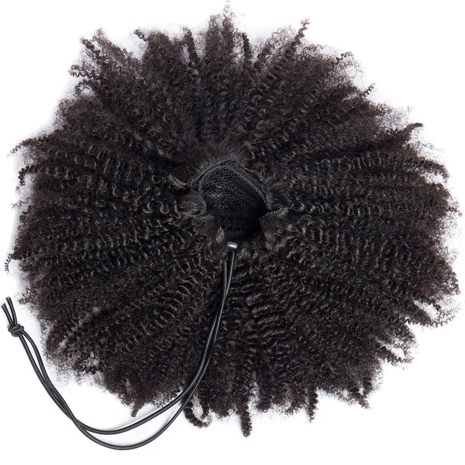 Human Hair Extensions Mongolian Kinky curly Hair Pieces.