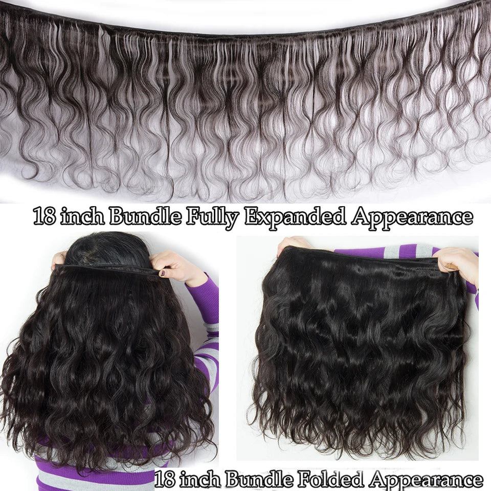 Remy Human Hair Bundles With Closure Frontal.