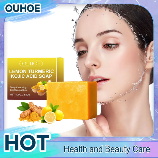 OUHOE
Lemon Turmeric Kojic Acid Brightening Soap