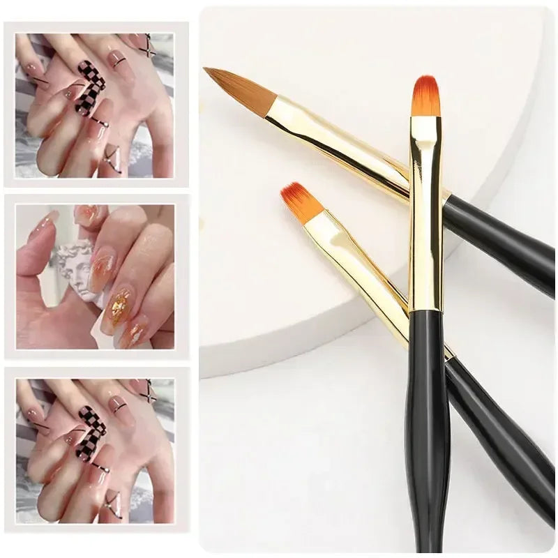 3Pcs French Stripe Nail Art Liner Brush Set.